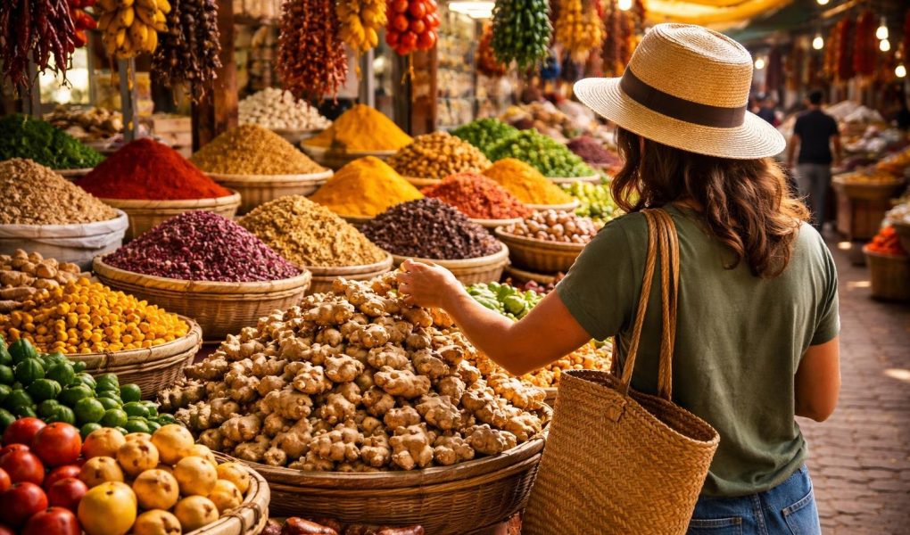 marche-exotique-etal-gingembre-epices