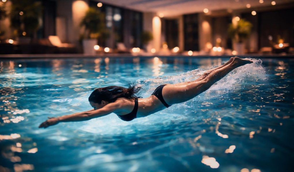 piscine-interieure-nageur-lumieres-reflets