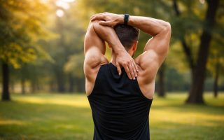 athlete-etirement-triceps-parc-arbres