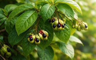 plante-griffonia-feuilles-graines-luxuriantes