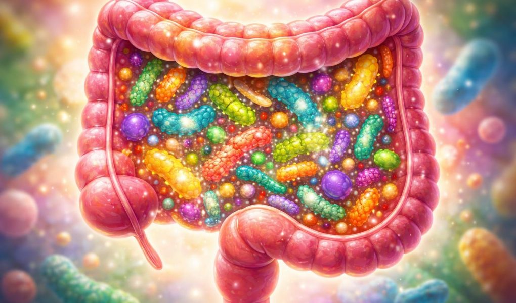 intestin-stylise-motifs-couleur-bacteries