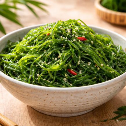 salade-wakame-table-bois-plantes