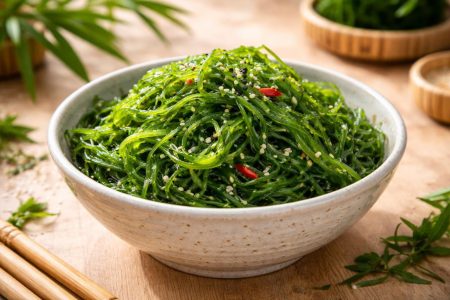 salade-wakame-table-bois-plantes