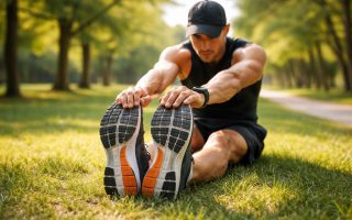 athlete-etirement-parc-ensoleille