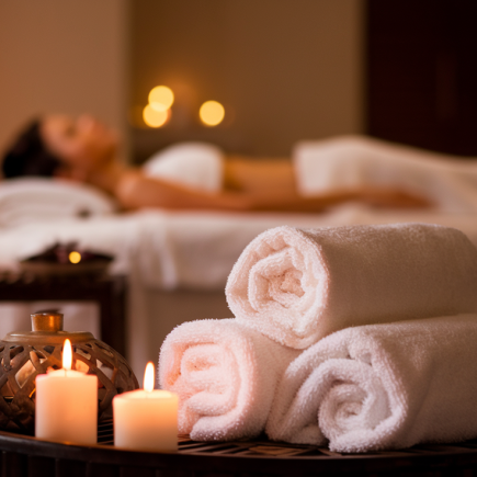 spa-bougies-serviettes-eclairage-tamise