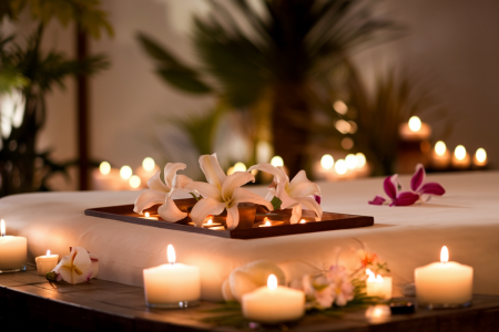 spa-luxe-bougies-fleurs-plantes