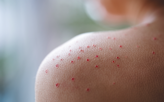 peau-gros-plan-points-rouges