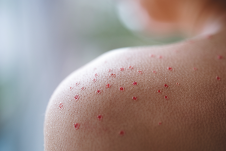 peau-gros-plan-points-rouges